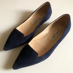 JIMMY CHOO "Attila" Navy Suede Flats Size - EU 37.5